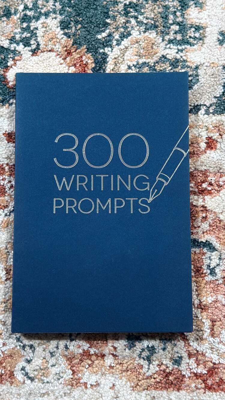 Piccadilly 300 Writing Prompts Journal Navy Blue Card Stock Cover